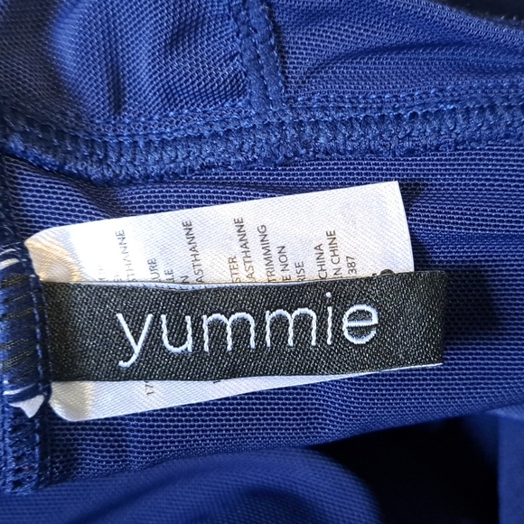 Yummie Maia Plunge One-piece Swimsuit Navy 6 - Picture 9 of 12